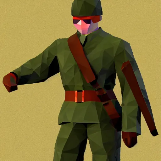 Prompt: an soldier, ps1 style, low poly