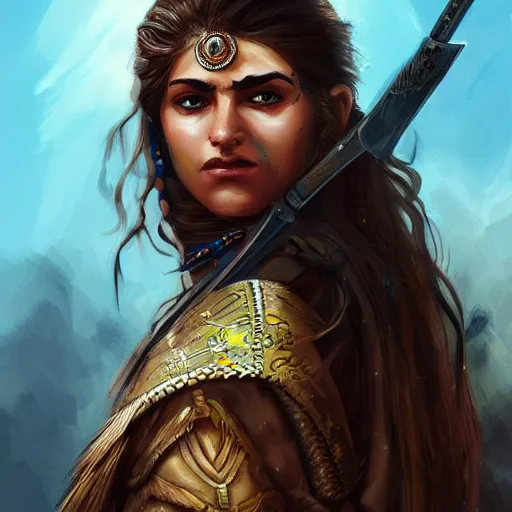 Prompt: kurdish warrior, highly detailed, digital painting, artstation, concept art, sharp focus, illustration, incredibly beautiful and strong