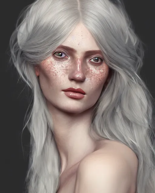 Prompt: beautiful digital painting of a stylish swedish socialite forest with high detail, real life skin, freckles, 8 k, stunning detail, works by artgerm, greg rutkowski and alphonse mucha, unreal engine 5, 4 k uhd