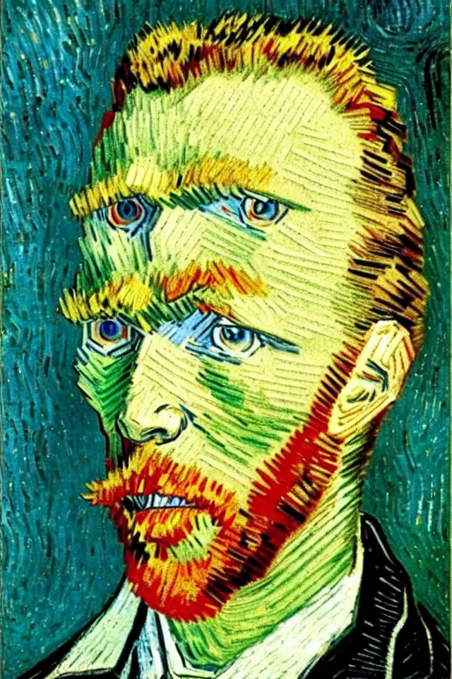 Image similar to winking self - portrait of van gogh, wink and smile, happy vincent