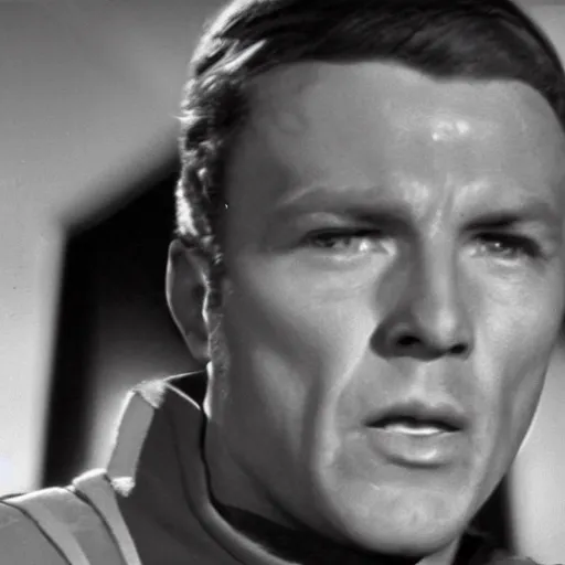 Image similar to black and white photo ofEddie Murphy in Star Trek 1966.