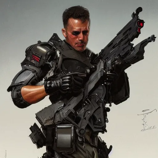 Image similar to spanish soldier phantom as t - 8 0 0 terminator, highly detailed, digital painting, artstation, concept art, matte, sharp focus, illustration, art by artgerm and greg rutkowski and alphonse mucha