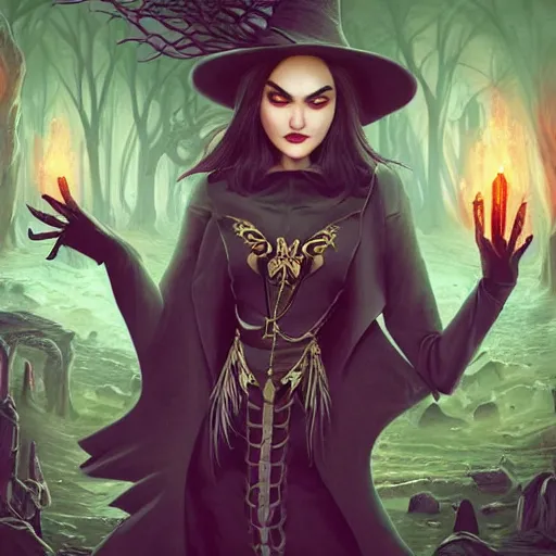 Prompt: full body portrait photo of sasha grey as a fearless witch with magical powers doing a dangerous summoning spell, style of Midjourney, stylized, 8k high details, detailed and intricate, elegant, ornate, horror, elite, ominous, haunting, beautiful digital painting, cinematic, cgsociety, artstation, octane render, 8k, unreal engine