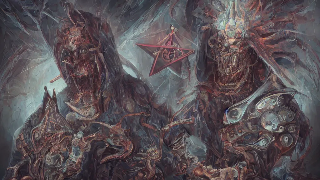 satanic ritual, pentagram, surrealistic collage art | Stable Diffusion ...