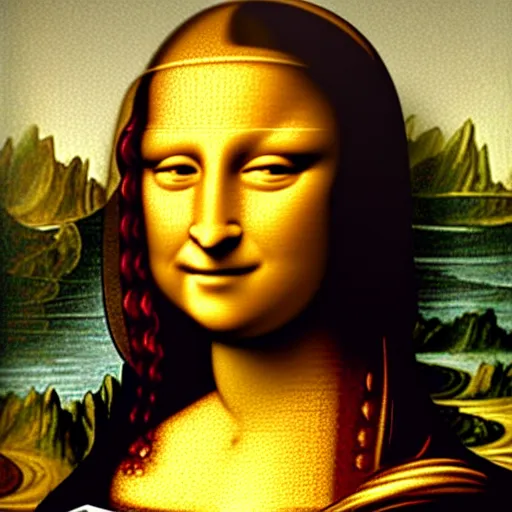 Prompt: mona lisa made of beans,