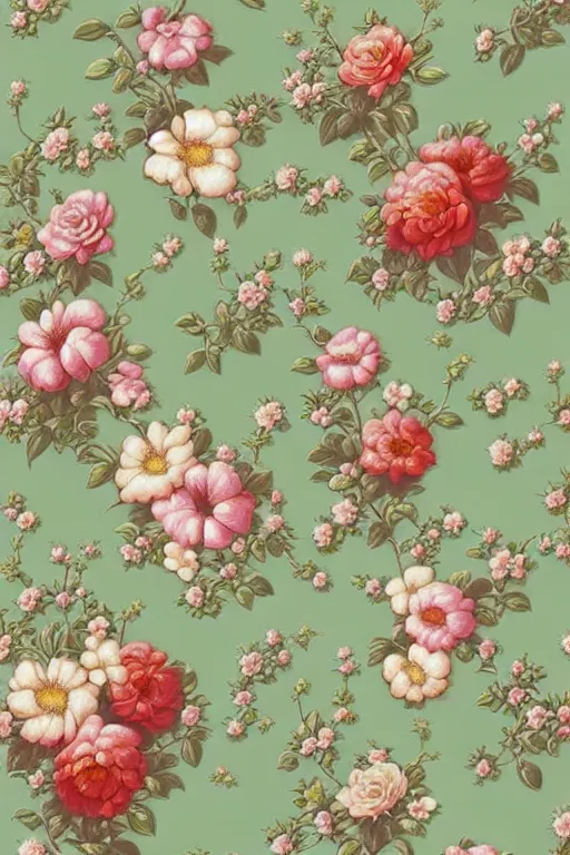 Prompt: Floral wallpaper by Anne Stokes