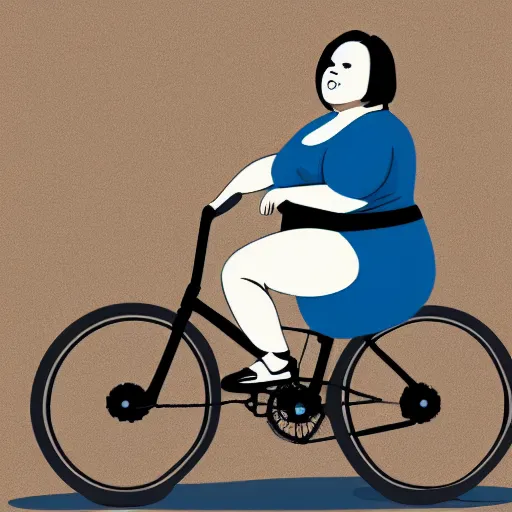 Image similar to your obese mother trying her best to ride a bicycle, digital art