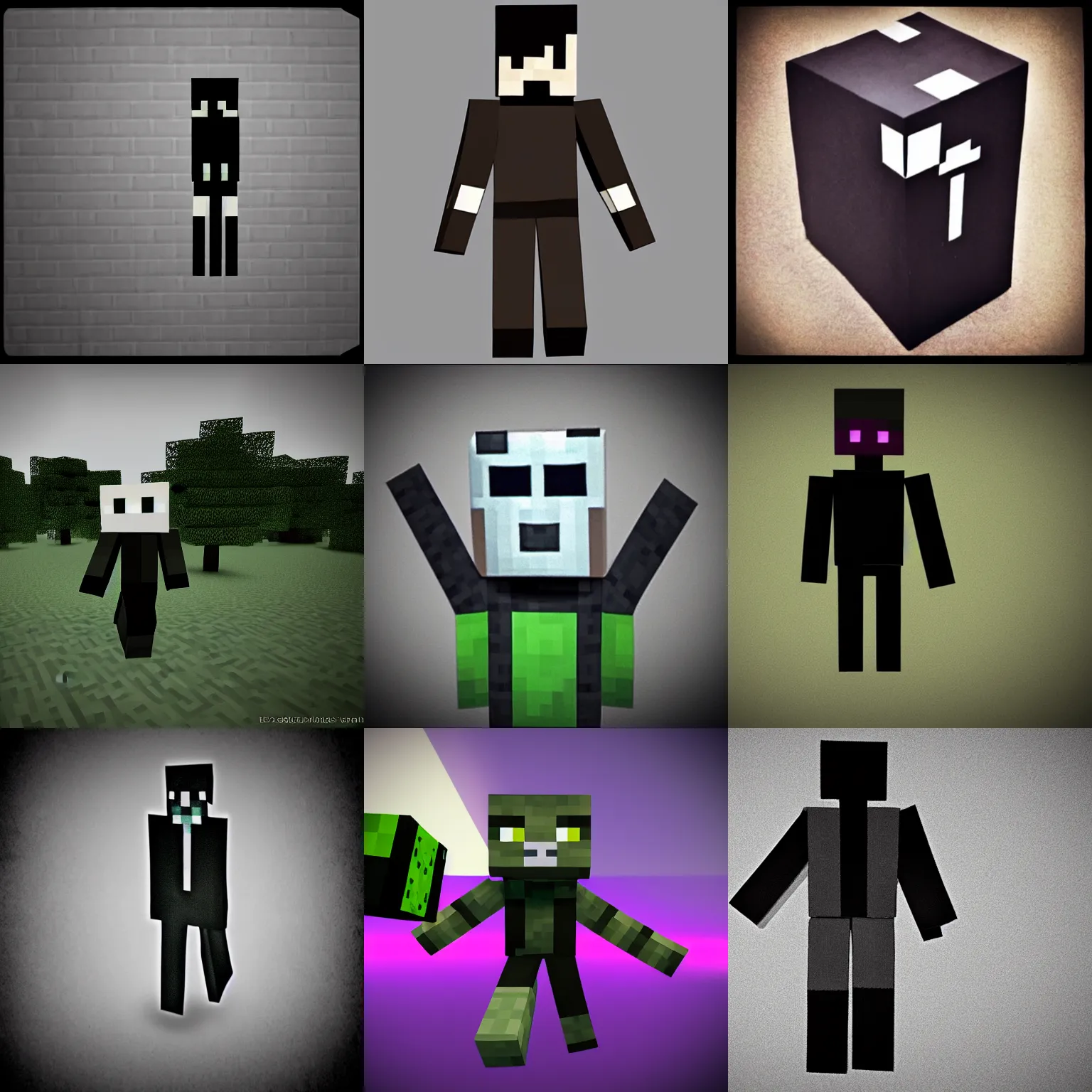 minecraft enderman as slenderman, Stable Diffusion