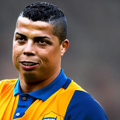 Prompt: ronaldo luis nazario de lima, close - up, # 9