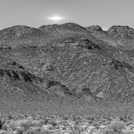 Prompt: ufo over the sonoran desert, grainy greyscale photograph
