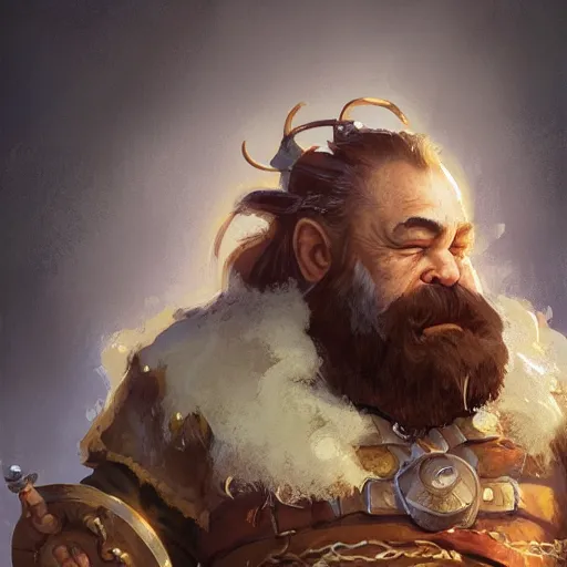 Image similar to a detailed portrait of a dwarf cleric, by justin gerard and greg rutkowski, digital art, realistic painting, dnd, character design, trending on artstation