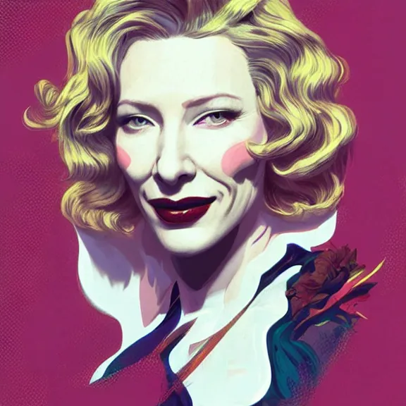 Image similar to cate blanchett, by Sachin Teng + Karol Bak + Rolf Armstrong