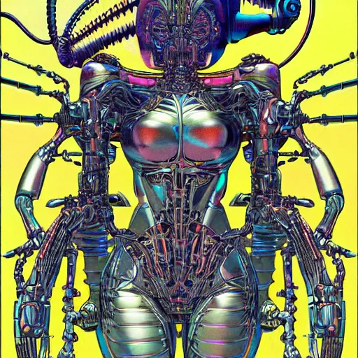 Image similar to sleek highly evolved biomechanical nubile borg queen hybrid being possessed by the machine spirit, artists mœbius and philippe caza with beryl cook and jack kirby, high contrast cinematic light, mystical shadows, sharp focus, octane render