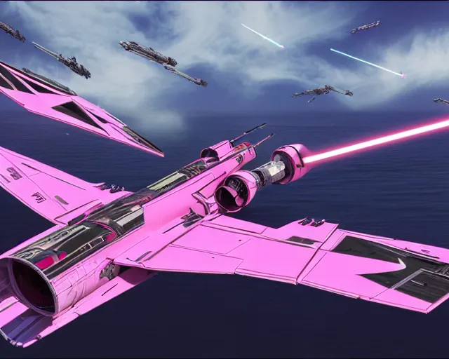 Prompt: ultra realistic cgi of a star wars podracer with pink anime livery, 4k, render