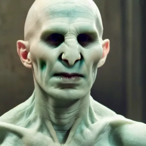 Prompt: film still of voldemort as a watermelon