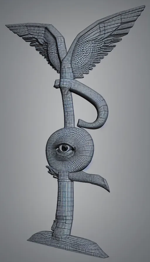 Prompt: hyper realistic 3 d render logoeye of horus making the letter k media kit