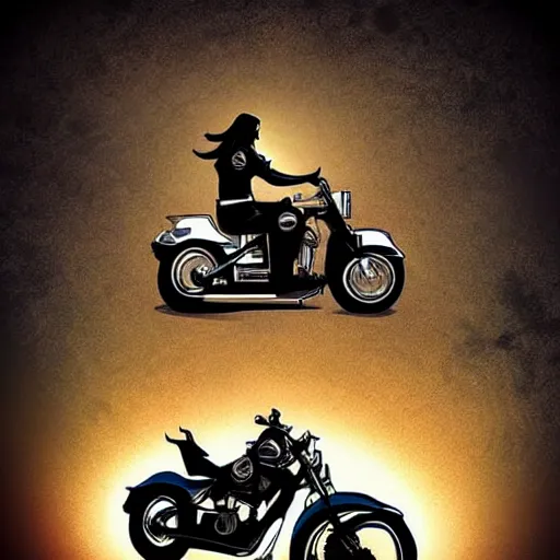 Image similar to jesus riding a harley davidson motorcycle, digital art, trending on artstation