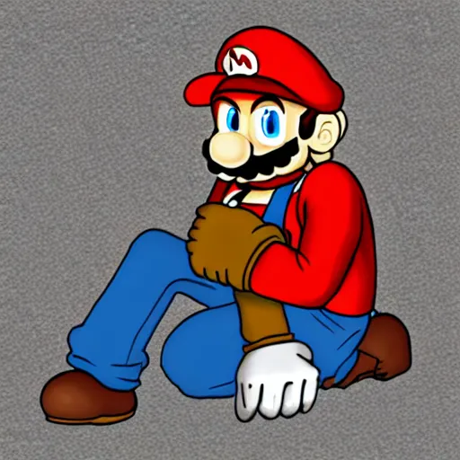 Image similar to homeless mario