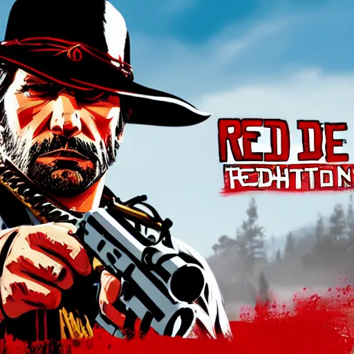 Prompt: red dead redemption 2 splash art, ferrari