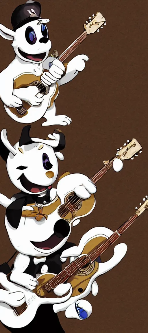 Image similar to K.K Slider playing guitar at a concert, portrait full body, digital art, high quality, detailed