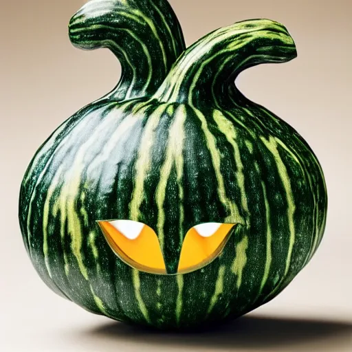 Image similar to gourd shaped like the face of amber heard hybrid intercross mix as a gourd