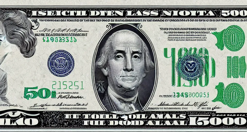 Image similar to concept design of american $ 5 0 note for the year 2 0 3 3