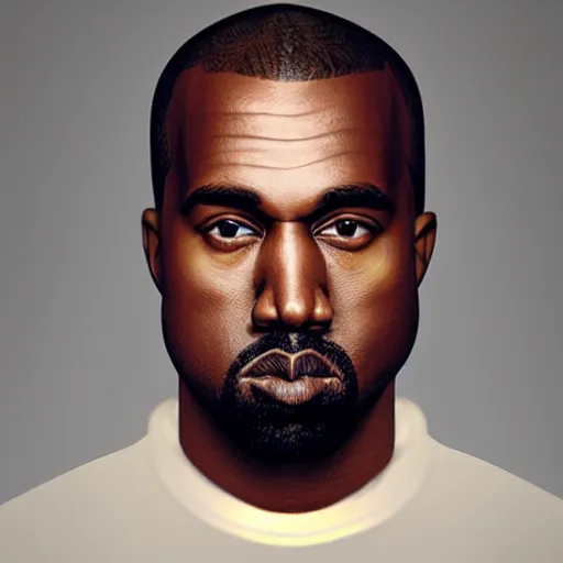 Image similar to photo realistic image of kanye west, wearing yeezy futuristic outfit stunning 3 d render inspired art by istvan sandorfi and greg rutkowski, perfect facial symmetry, complete body, realistic interpretation!!!, highly detailed attributes and atmosphere, dim volumetric cinematic lighting,