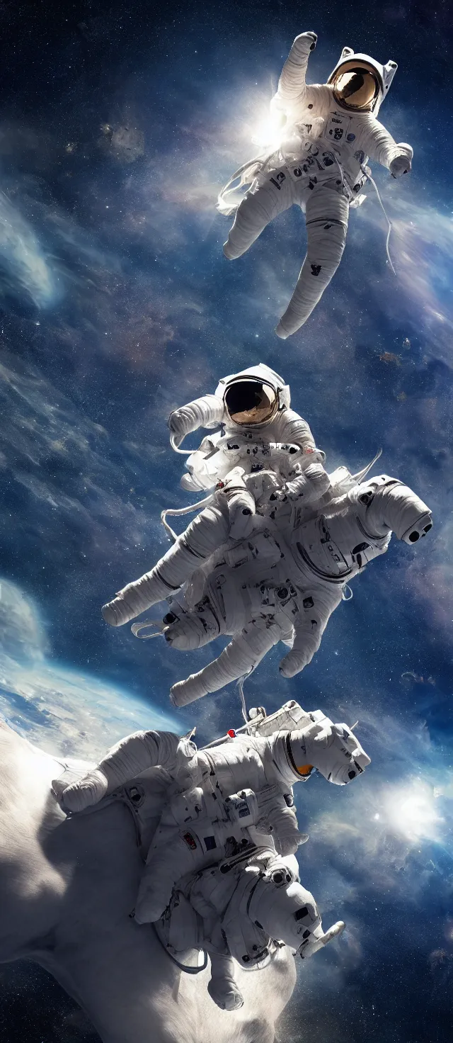 Prompt: astronaut riding a horse in space, perfect composition, very high detail, unreal engine octane render, 8k