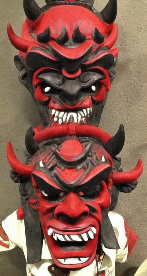 Prompt: oni mask japanese style, demon slayer