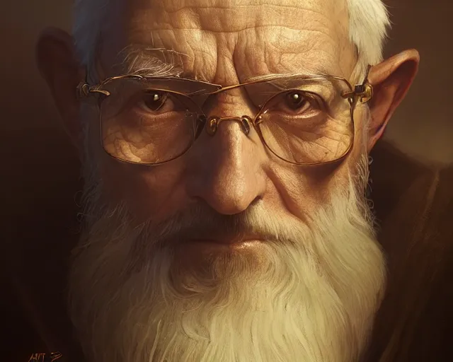 Image similar to photography of an old man, deep focus, d & d, fantasy, intricate, elegant, highly detailed, digital painting, artstation, concept art, matte, sharp focus, illustration, hearthstone, art by artgerm and greg rutkowski and alphonse mucha