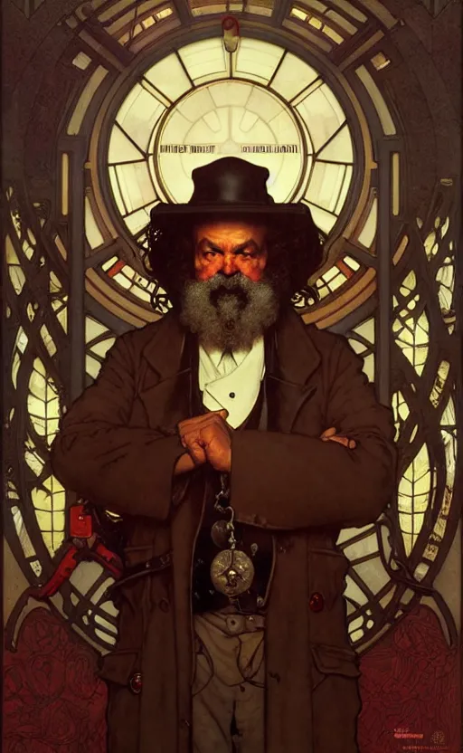 Prompt: karl marx 9 9 9 gorgeous lighting by weta studio, mucha, bautista and norman rockwell and greg rutkowski and tom bagshaw and james gurney and lucasfilm