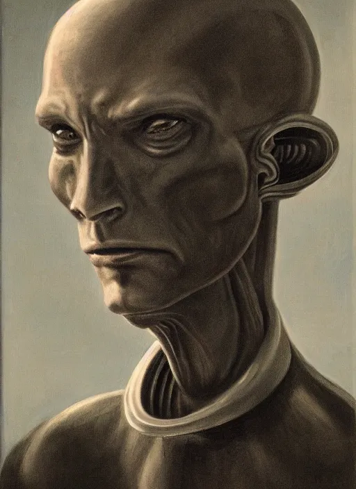 Image similar to portrait of a handsome human like male alien