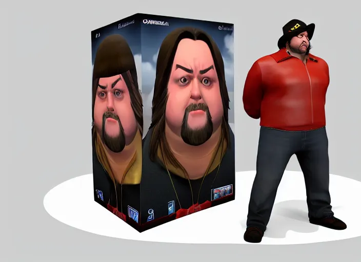Prompt: 3 d model of chumlee character in fighting game, stylized 3 d graphics, hdr, ultra graphics, ray tracing, 4 k image