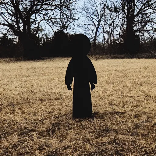 Image similar to dark creepy figure hiding in a field