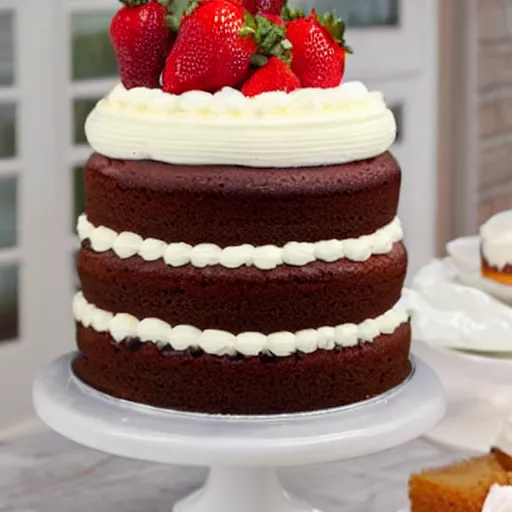 Image similar to delicious cake topped with more cake