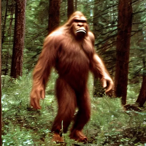 Image similar to real bigfoot caught on film, photograph