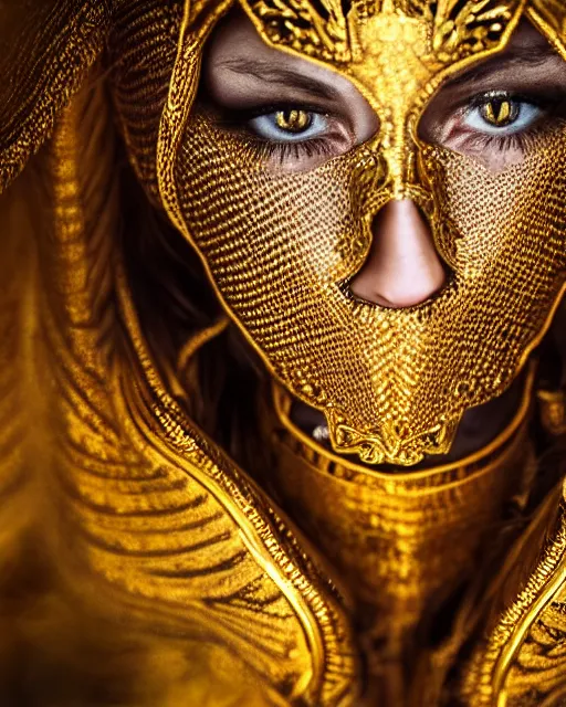 Prompt: award winning photograph portrait of woman in shining golden armor, high production value, intricate details, high resolution, hdr, high definition, masterpiece, realistic, ultrarealistic, highly detailed, hd, sharp focus, non blurry, sharp, smooth