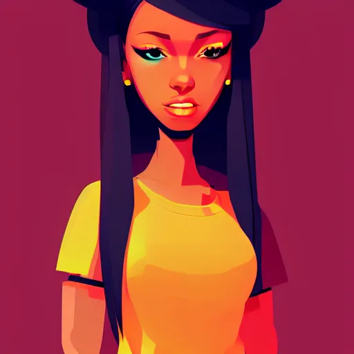 Image similar to 2 d character design, female rapper, vector art, digital art, portrait, 4 k, 8 k, sharp focus, smooth, illustration, concept art, music artist