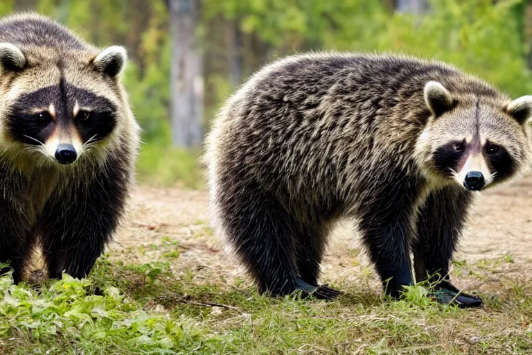 Image similar to a raccoon grizzly bear hybrid