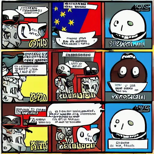 Prompt: polandball comic, Germany, Poland, Brazil