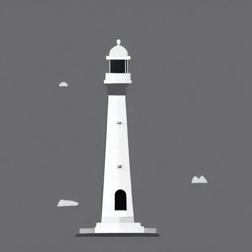 Prompt: clean simple illustration of lighthouse, lighting, google material, flat design, dribbble