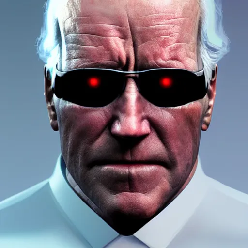 Prompt: Dark Biden, The Terminator, 3d concept render by WLOP, trending on cgsociety