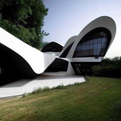 Image similar to house designed by zaha hadid