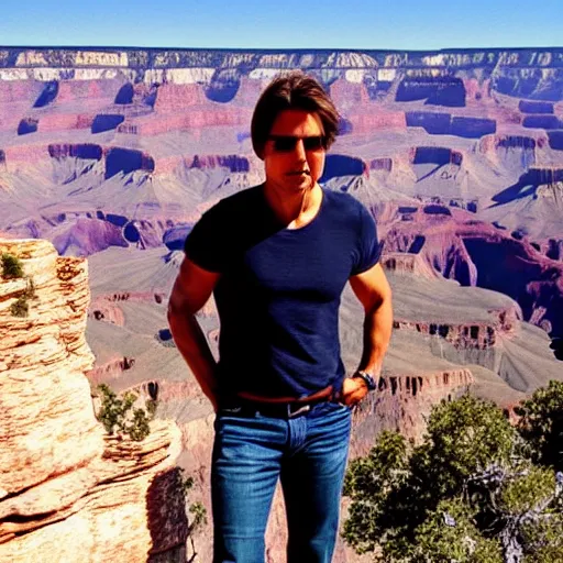 Prompt: tom cruise at the grand canyon