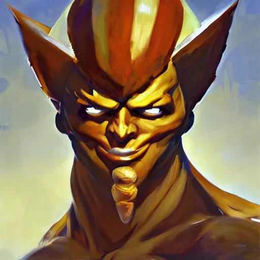 Image similar to greg manchess portrait painting of partially armored dhalsim from street fighter as overwatch character, medium shot, asymmetrical, profile picture, organic painting, sunny day, matte painting, bold shapes, hard edges, street art, trending on artstation, by huang guangjian and gil elvgren and gerald brom