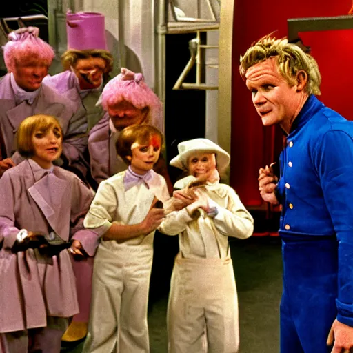 Prompt: Gordon Ramsay in Willy Wonka and the Chocolate Factory (1971)