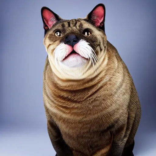 Image similar to a walrus - cat - hybrid, animal photography