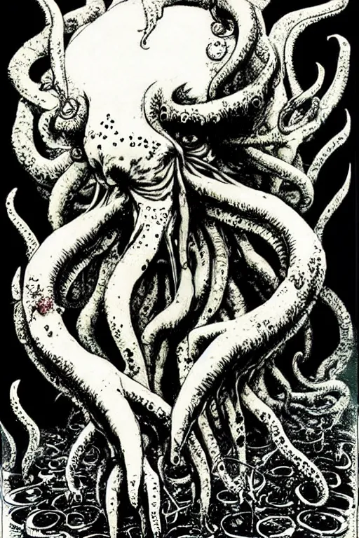 Image similar to cthulhu by ralph steadman