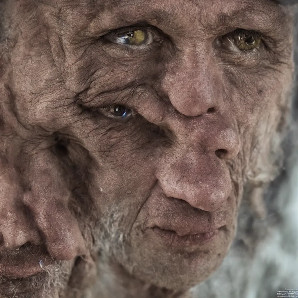 Image similar to national geographic highly detailed photo of the man with the most nerves in the world