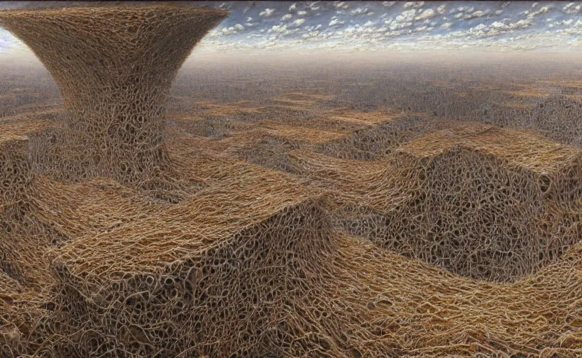 Prompt: photorealistic surreal landscape by peter gric